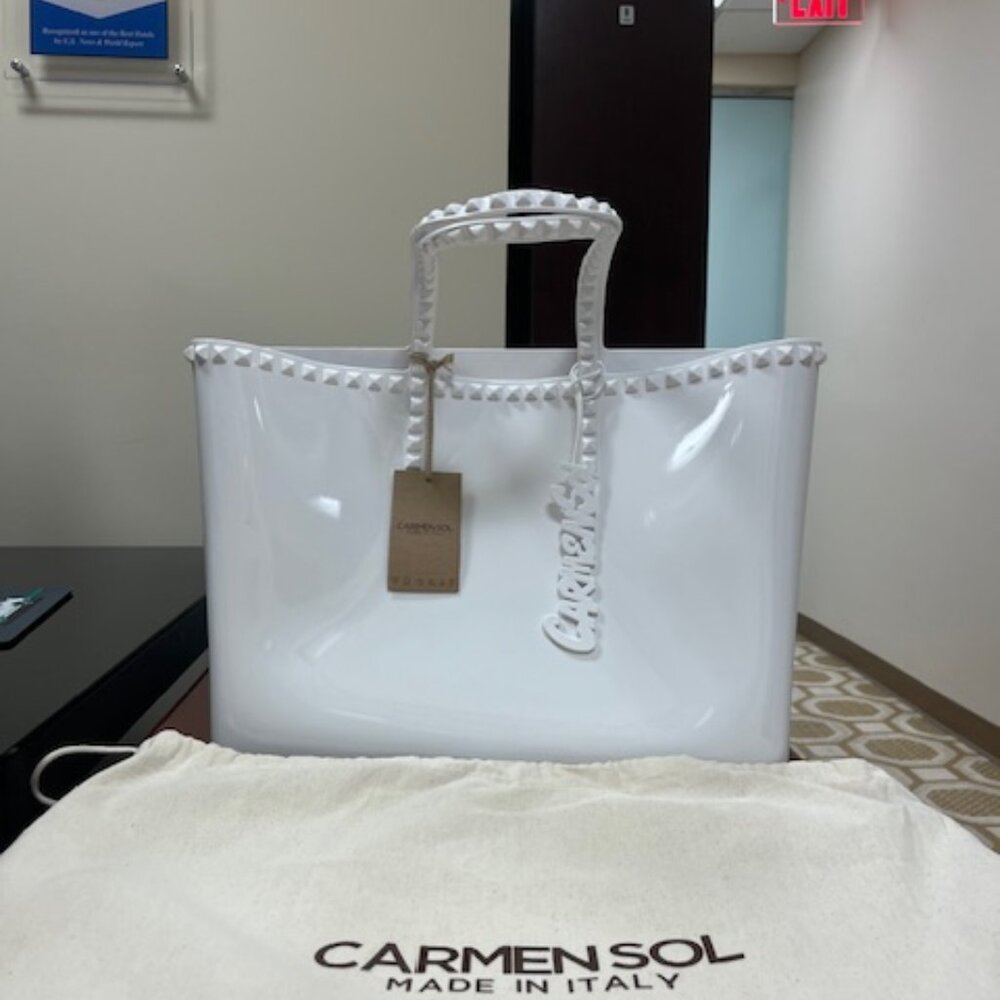Angelica large tote- white CARMEN SOL MADE IN ITALY-BEST &FINAL PRICE